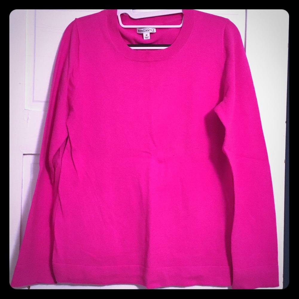 Hot pink JCrew Teddy sweater size M.
